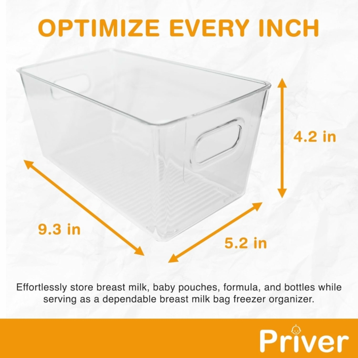 Breast Milk Freezer Storage Bins by Priver