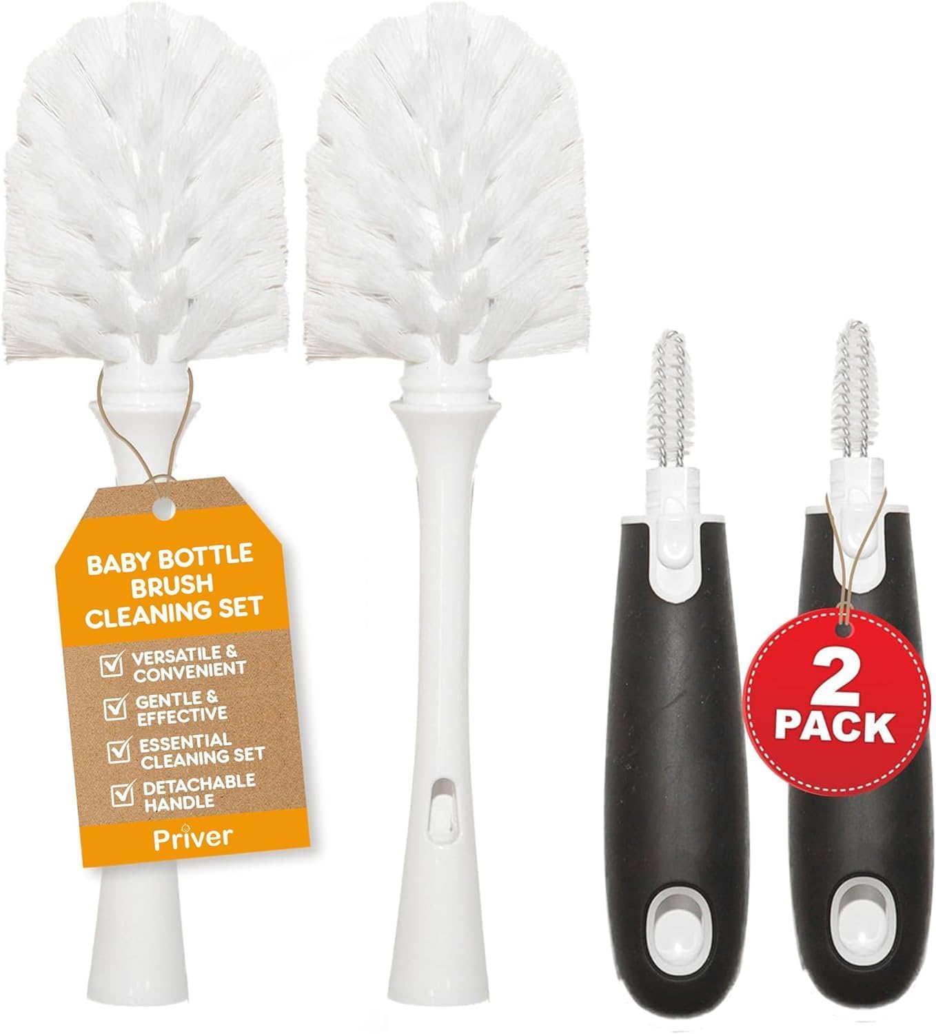 Baby Bottle Brush Cleaning Set by Priver